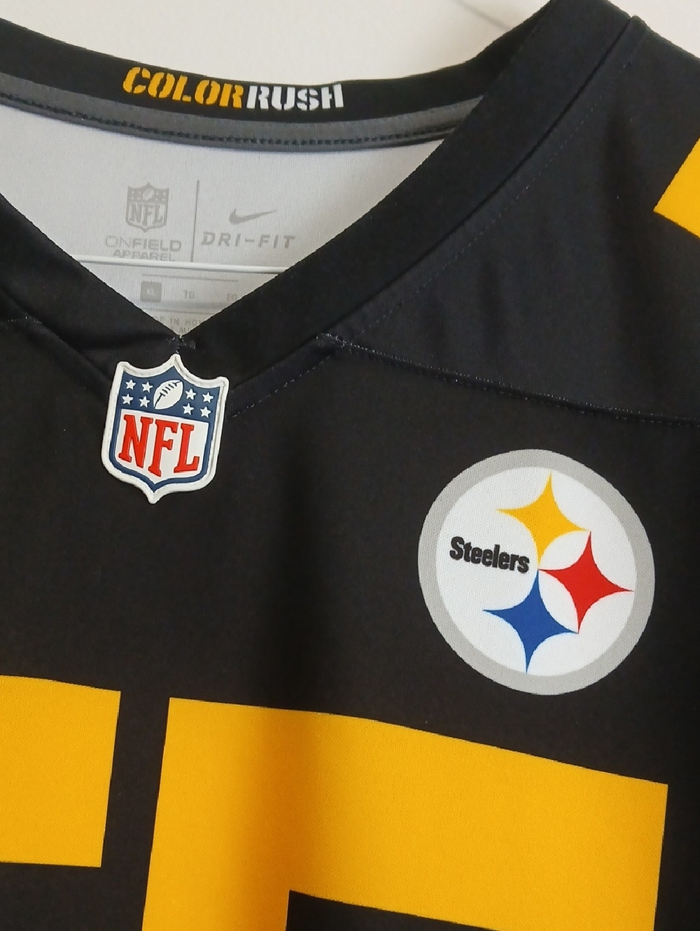 Pittsburgh Steelers Nike NFL Color Rush Dri Fit Shirt-Devin Bell Jr #55-Mens XL - Picture 3 of 9